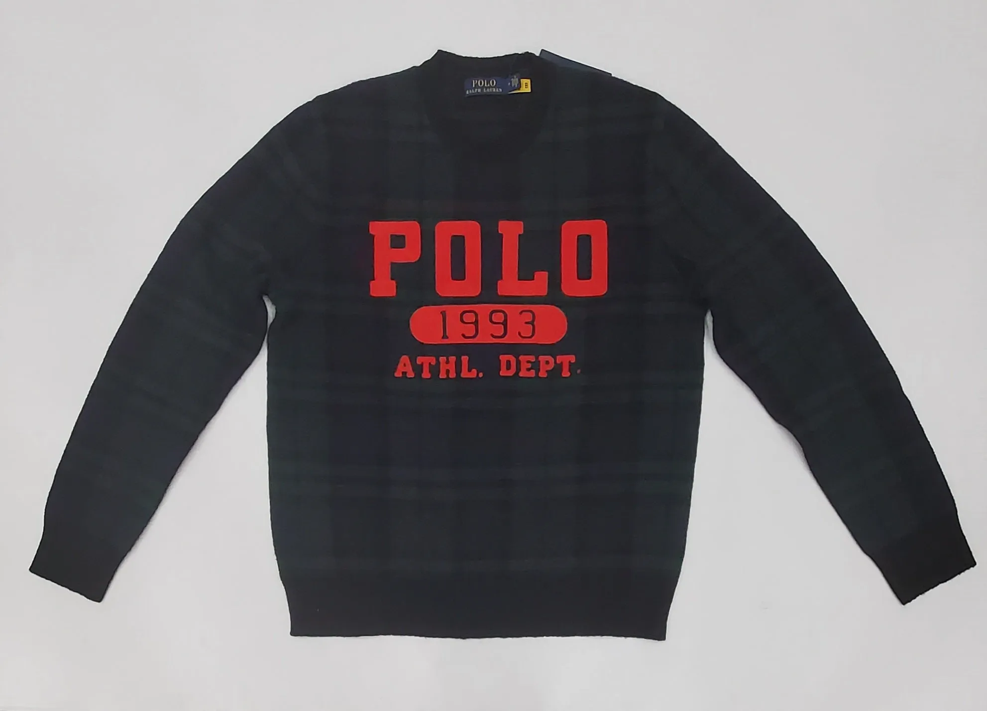 Vintage Polo Ralph Lauren Plaid Polo Sweater - 1993 Athletic Department