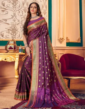 Violet Silk Saree