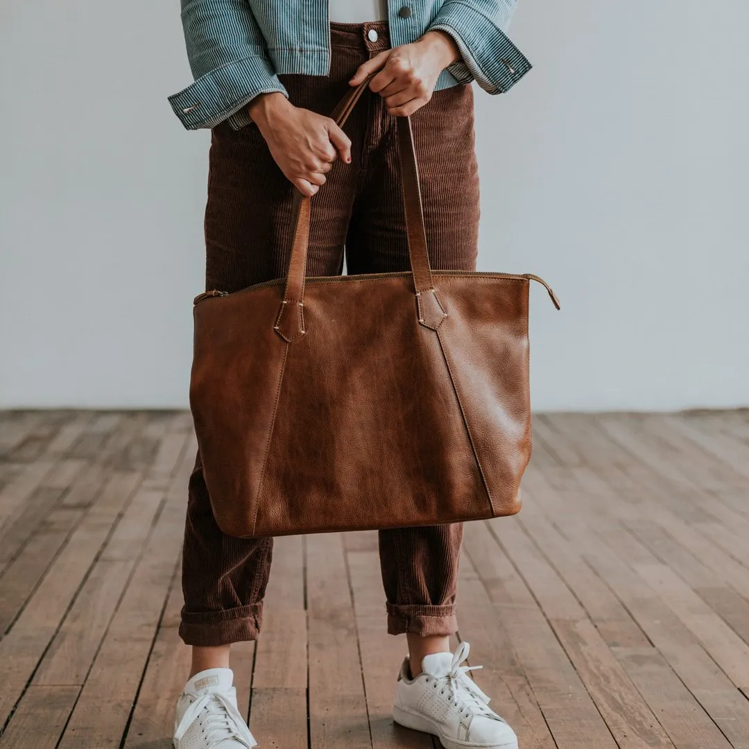 Walker Leather Tote Bag | Rustic Tan