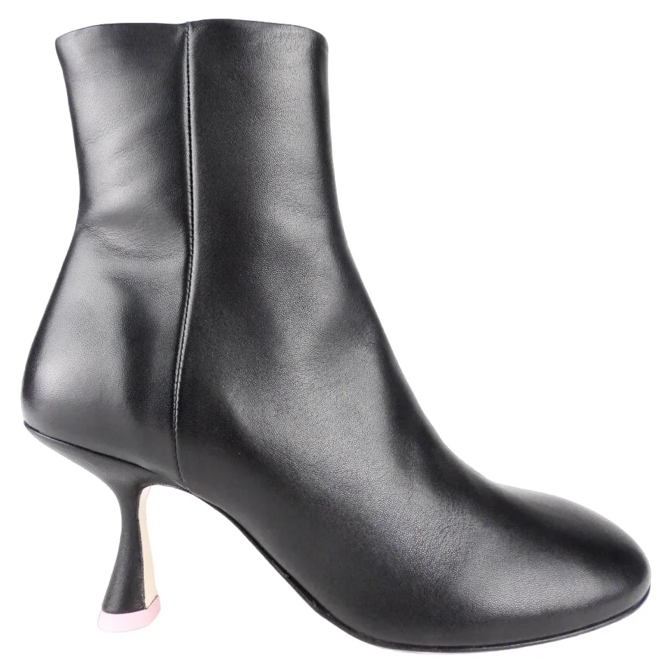 Wandler Black Leather Trumpet Heel Marine Ankle Boot - Size 37.5