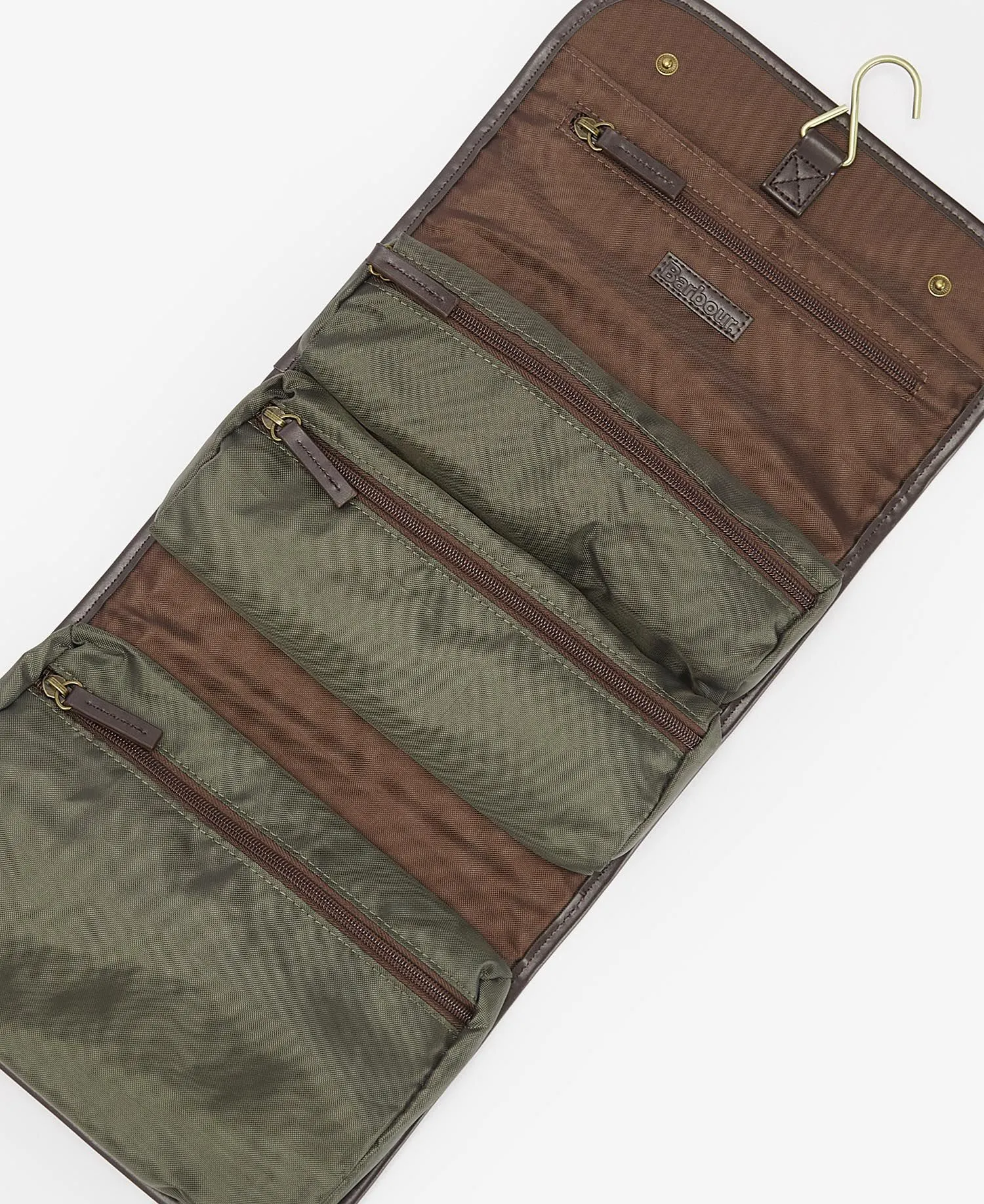 Waxed Canvas Men's Hanging Wash Bag by Barbour - Waterproof Toiletry Organizer