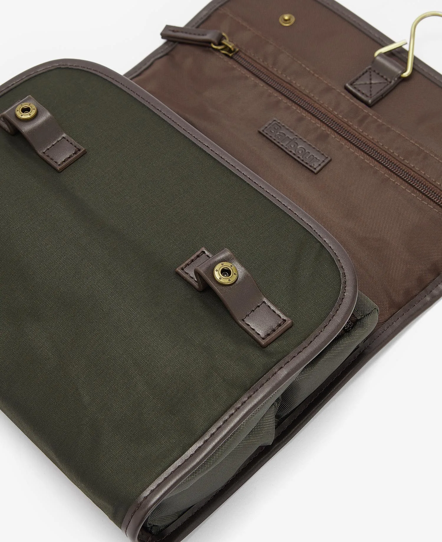 Waxed Canvas Men's Hanging Wash Bag by Barbour - Waterproof Toiletry Organizer