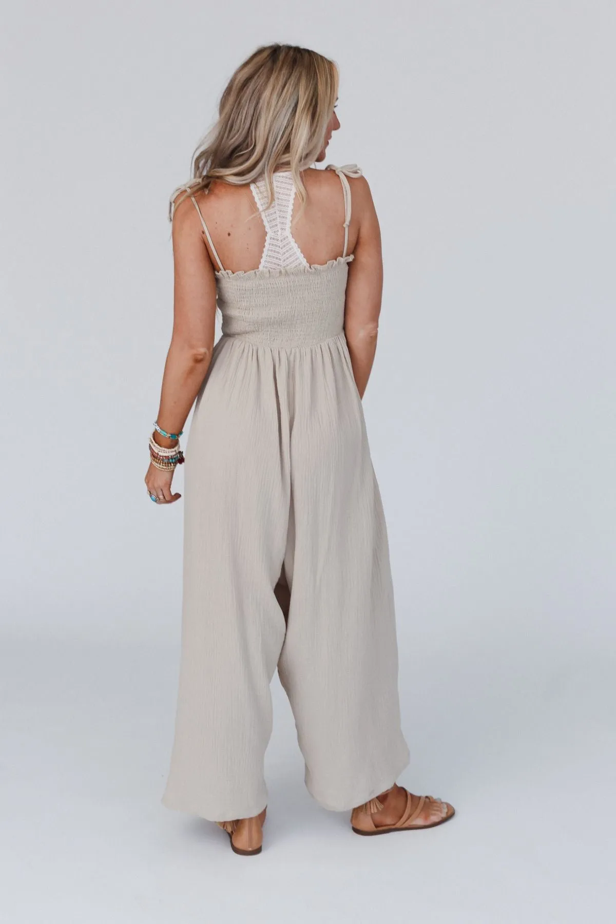 Weekend Vibe Jumpsuit Taupe