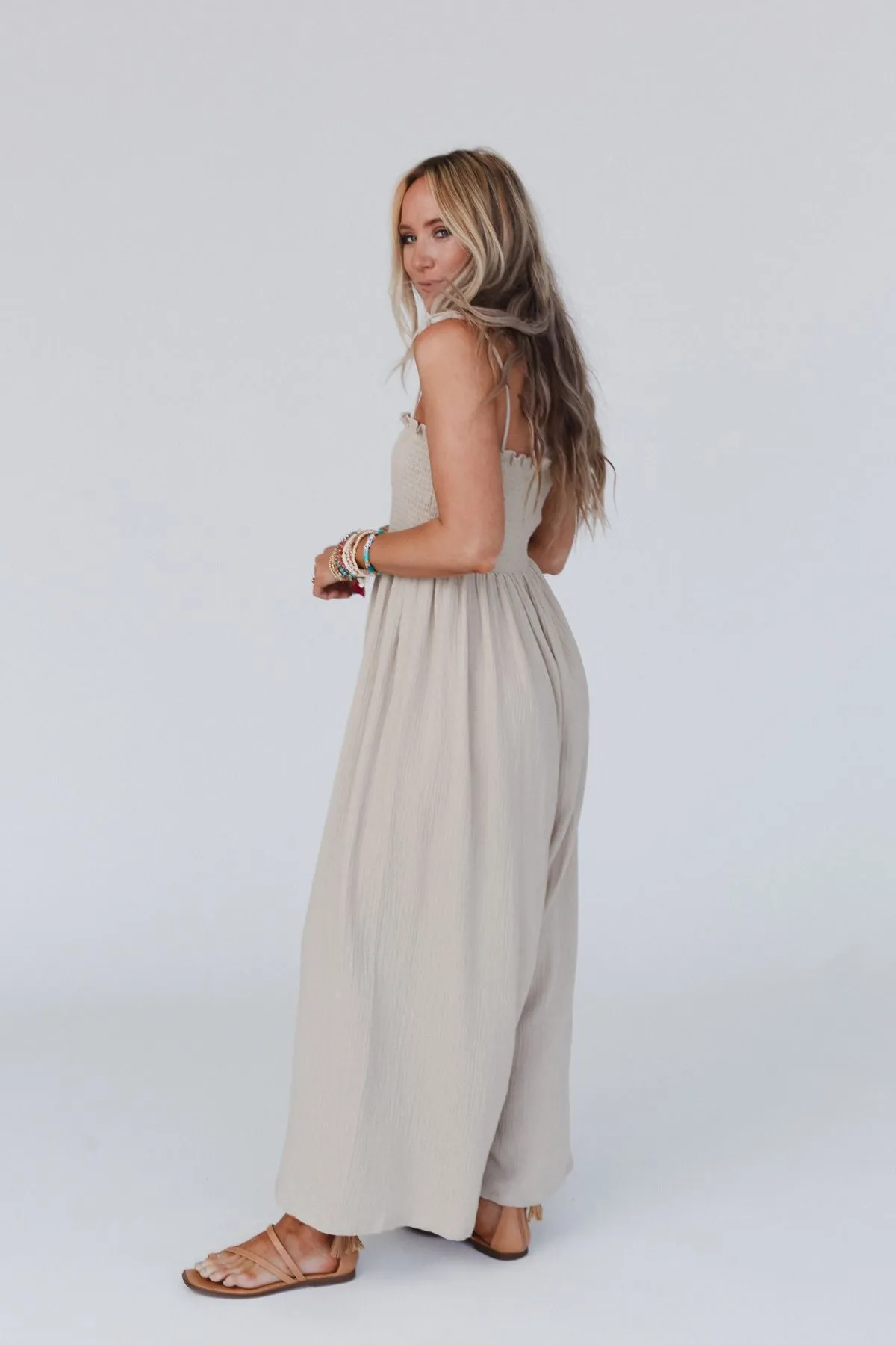 Weekend Vibe Jumpsuit Taupe