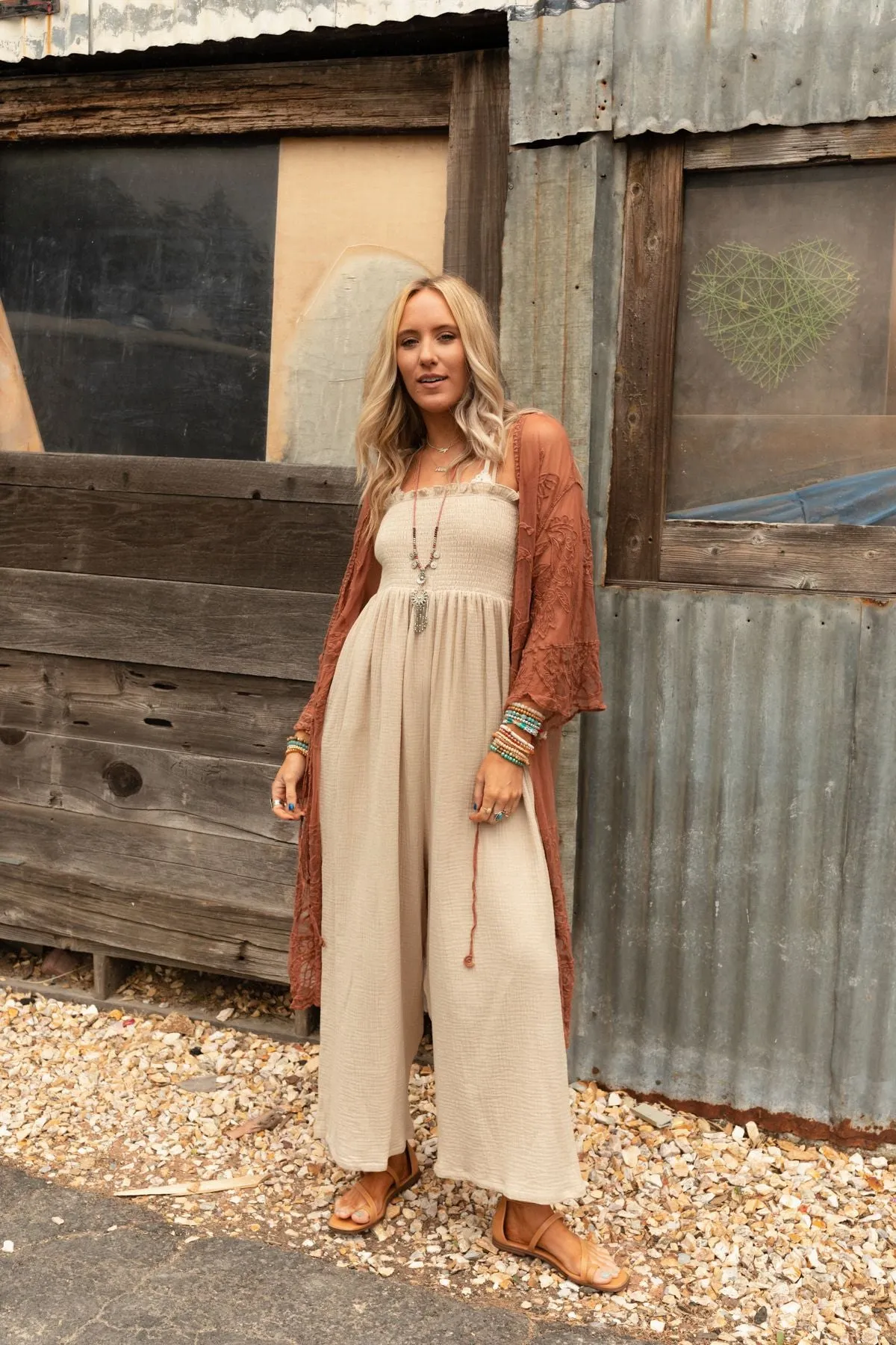 Weekend Vibe Jumpsuit Taupe