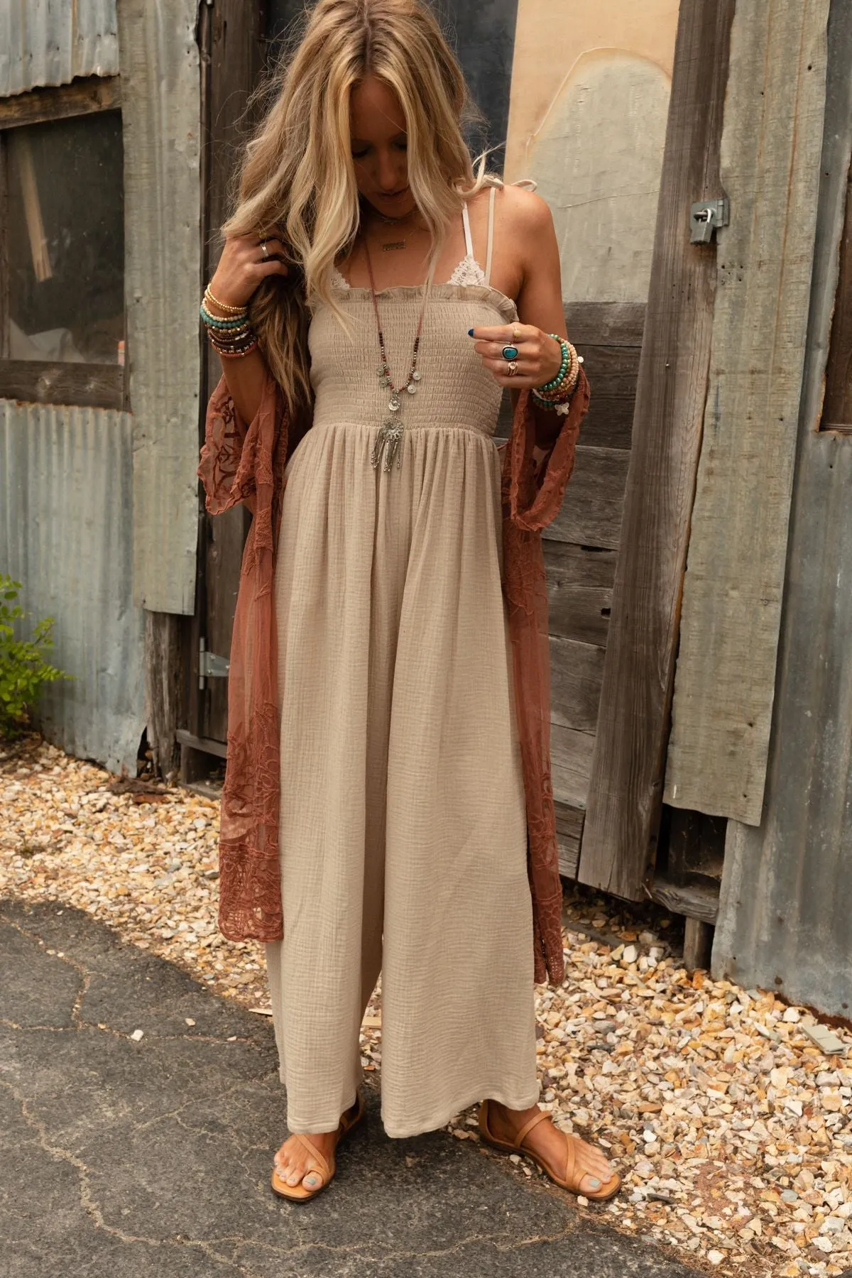 Weekend Vibe Jumpsuit Taupe