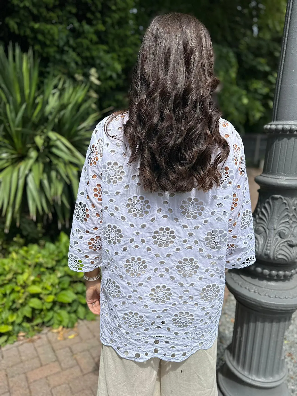 White Floral Blouse with Embroidery