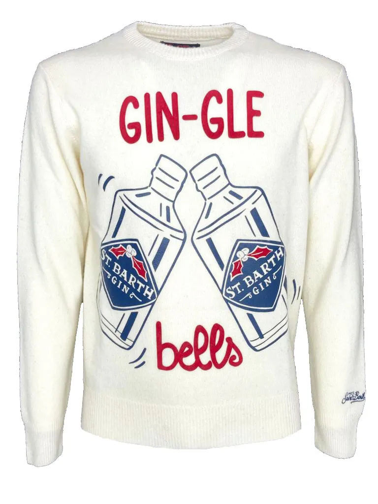 White Men's Pullover - Gin-gle Bells