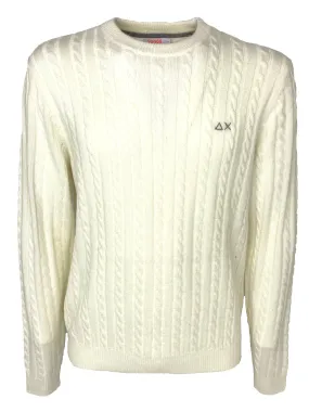 white ribbed wool blend men's pullover