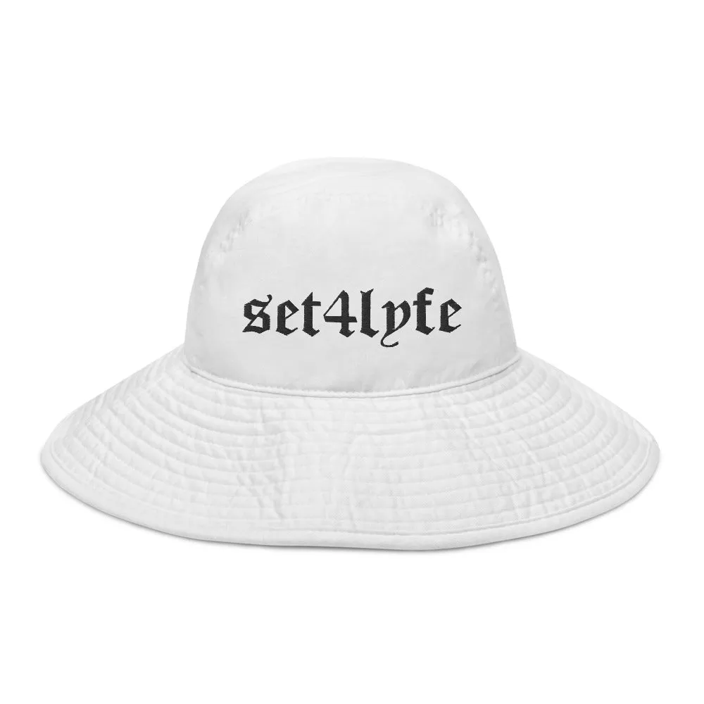 White Wide Brim Bucket Hat - Low Key Style