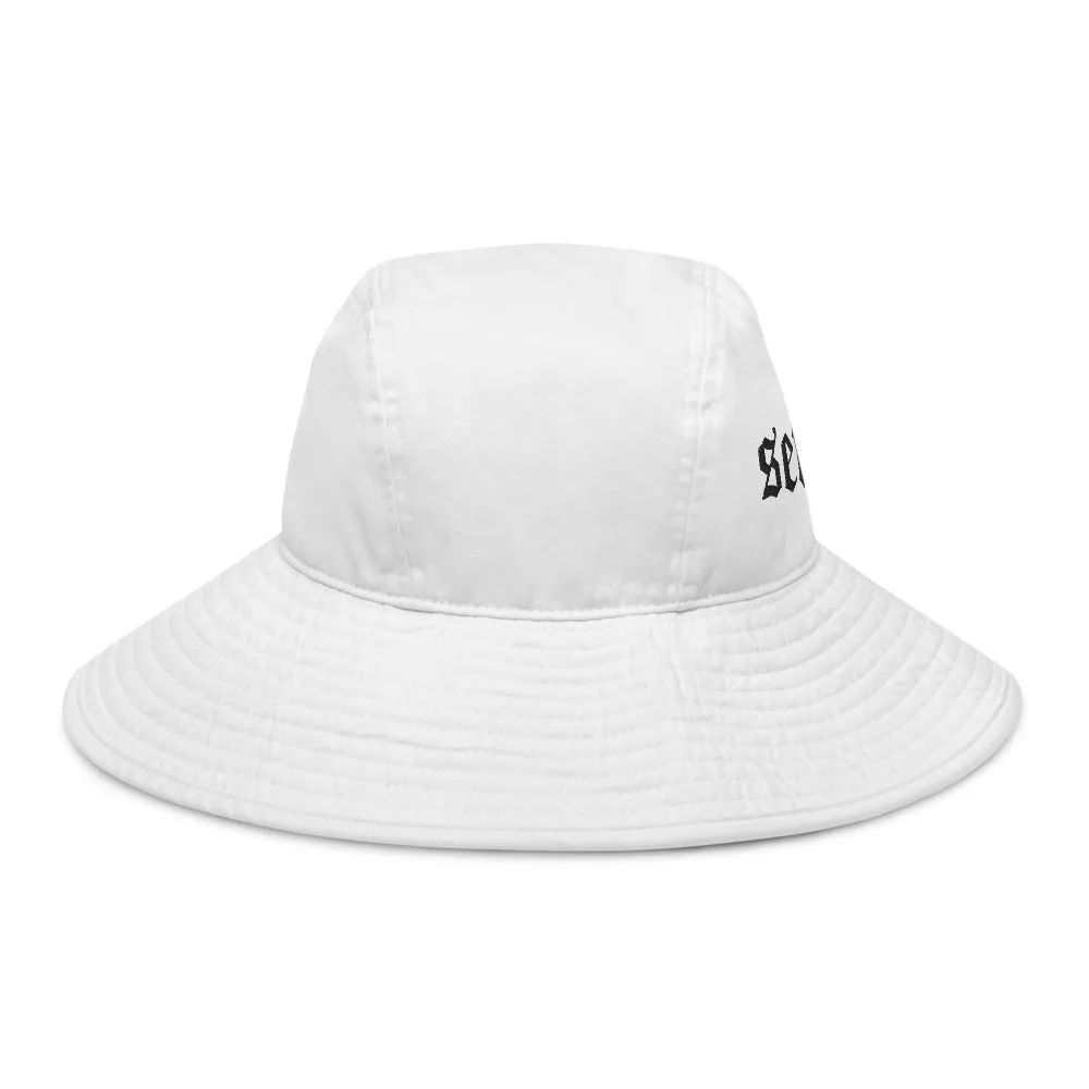 White Wide Brim Bucket Hat - Low Key Style