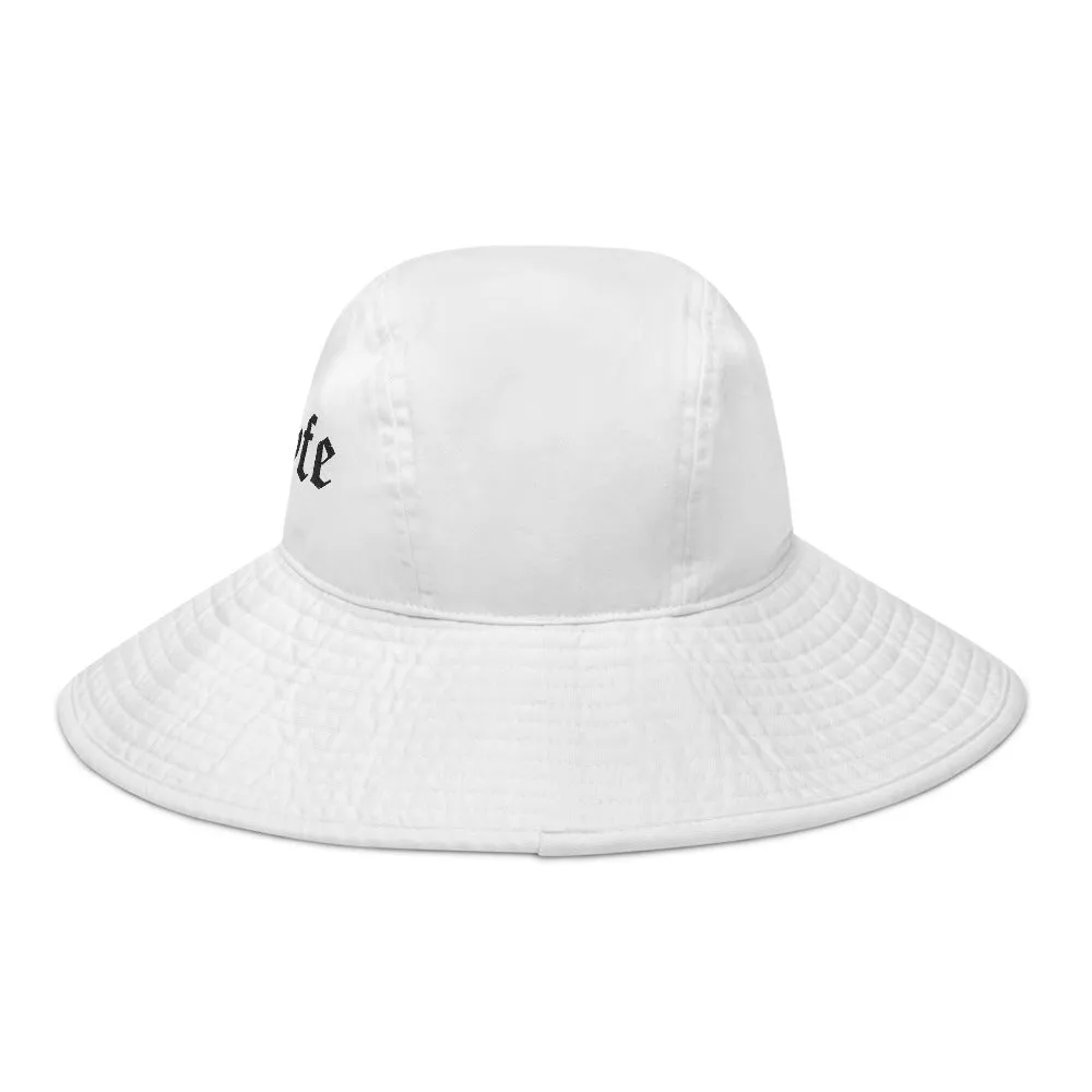 White Wide Brim Bucket Hat - Low Key Style