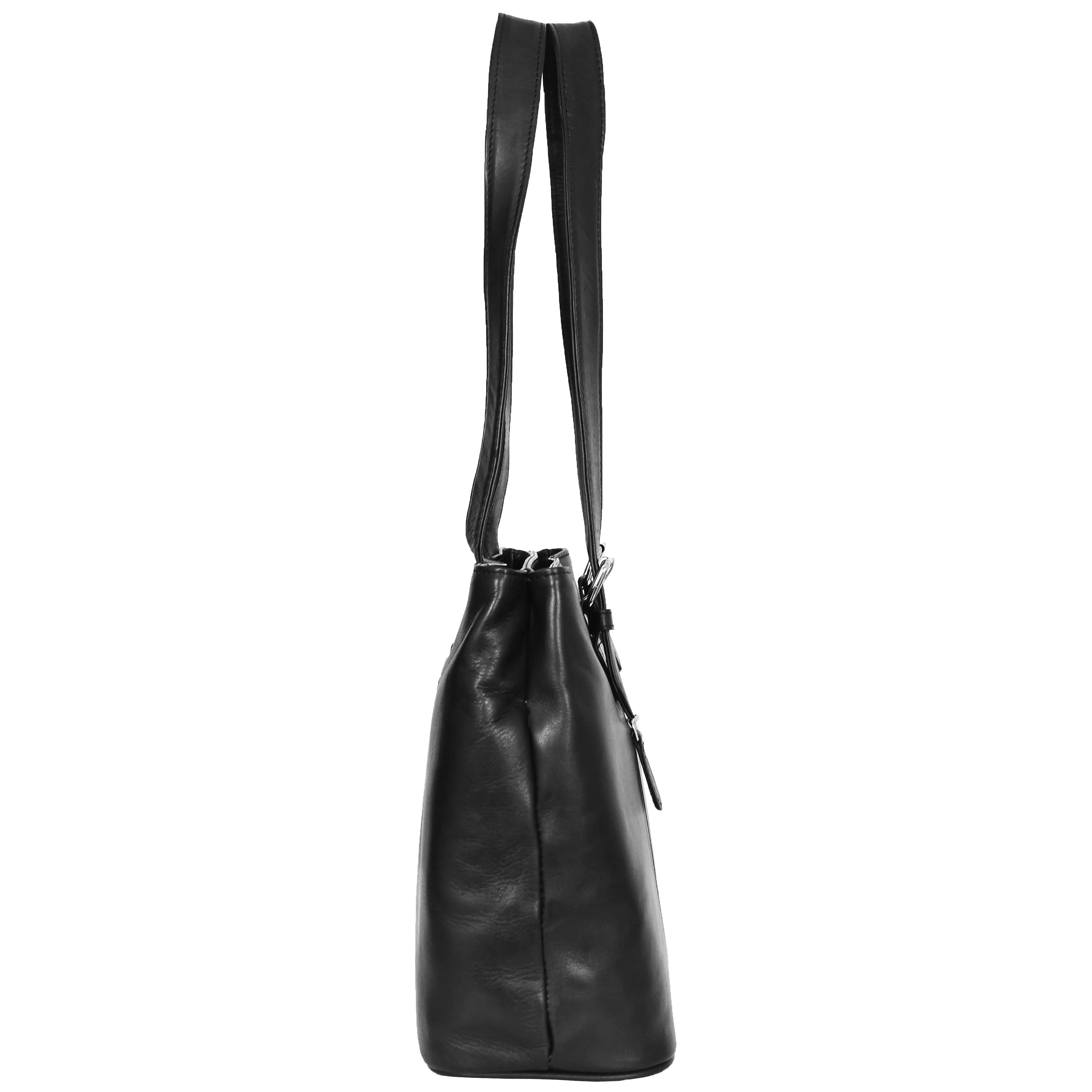 Womens Leather Tote Cross Body Shoulder Bag Everyday Handbag Black Ariana