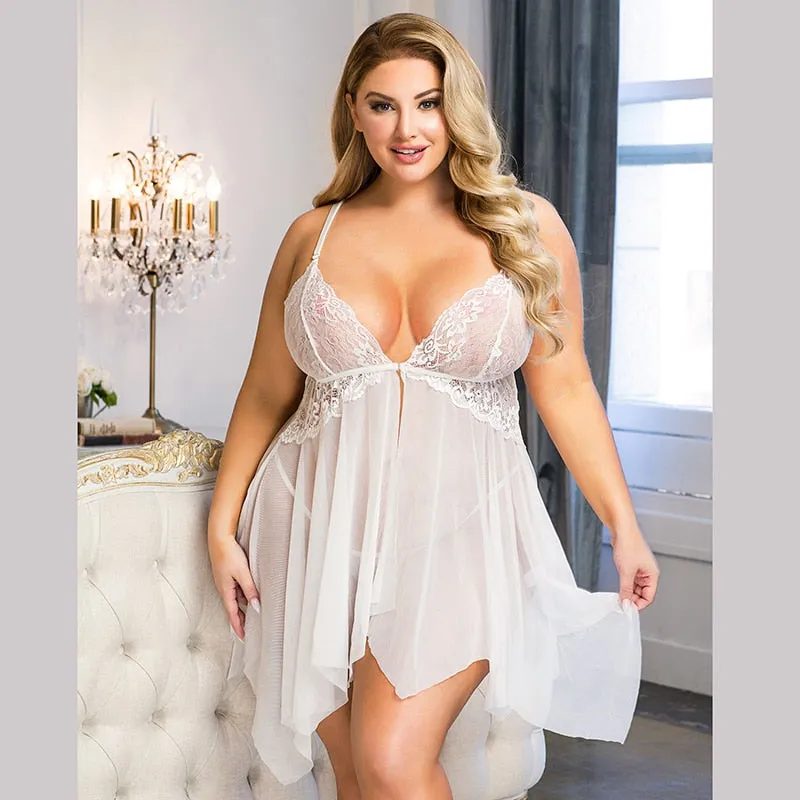 Women's Transparent Mesh Irregular Skirt Maternity Lingerie Sleepwear