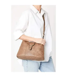 Womens/ladies terry zip detail tote bag one size taupe Dorothy Perkins