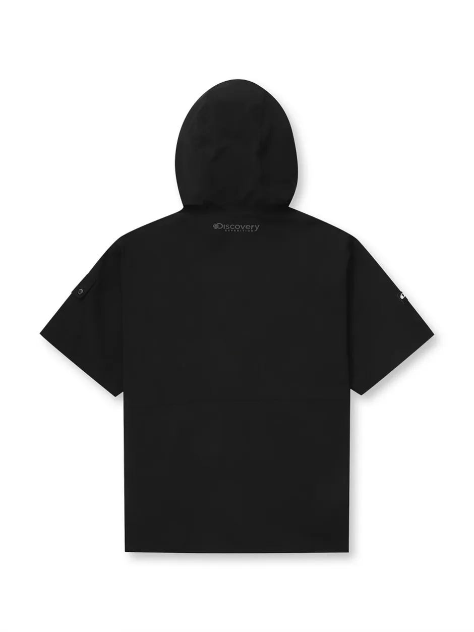 Woven Hooded Anorak Black