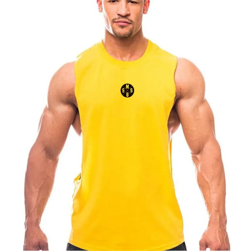 Xituodai Muscleguys Mens Gym Clothing Workout Tank Tops Fitness Bodybuilding Low Cut Armholes Vest Muscle Singlets Activewear Ta