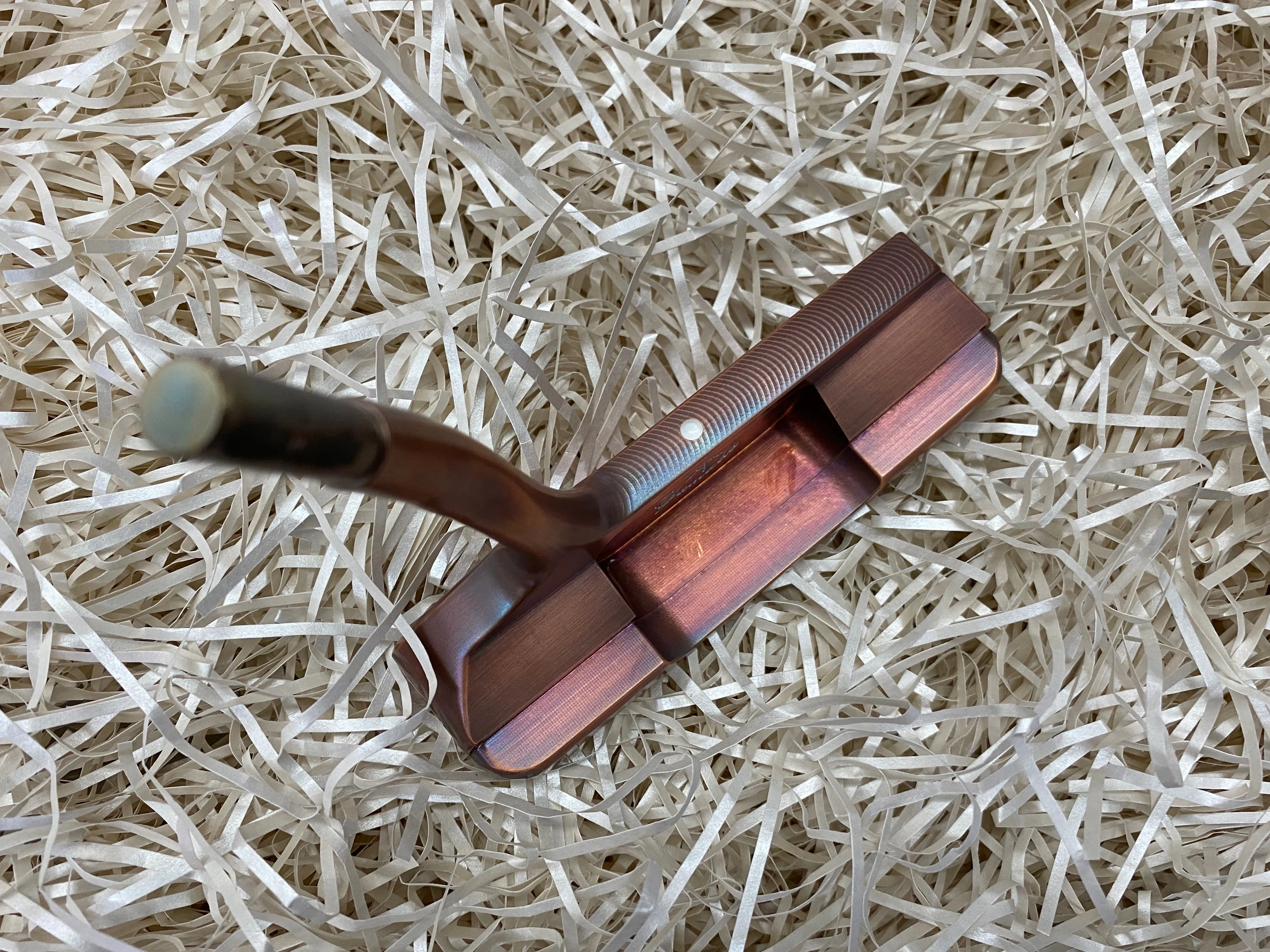 Yamada Golf Burnt Copper Putter Head - Handmade, Sight Dot - Head Only