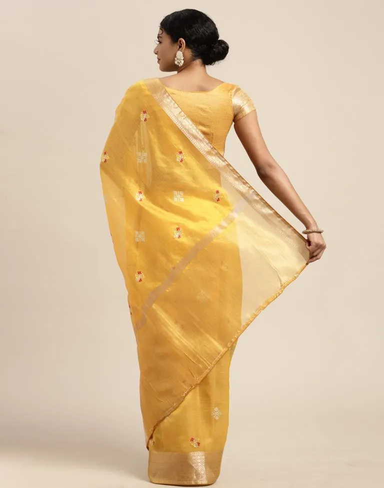 Yellow Embroidery Saree