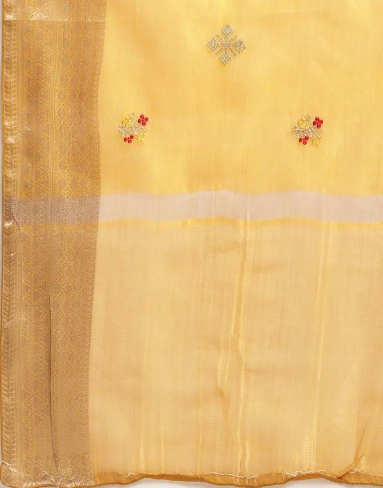 Yellow Embroidery Saree