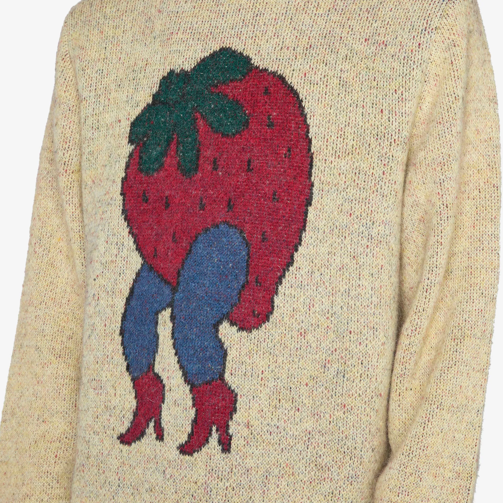 Yellow Knitted Strawberry Sweater