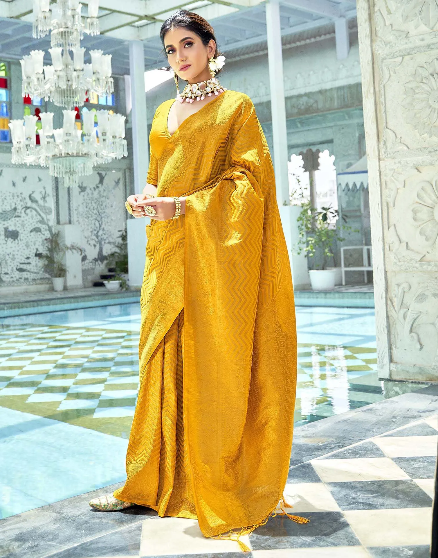 Yellow Silk Saree