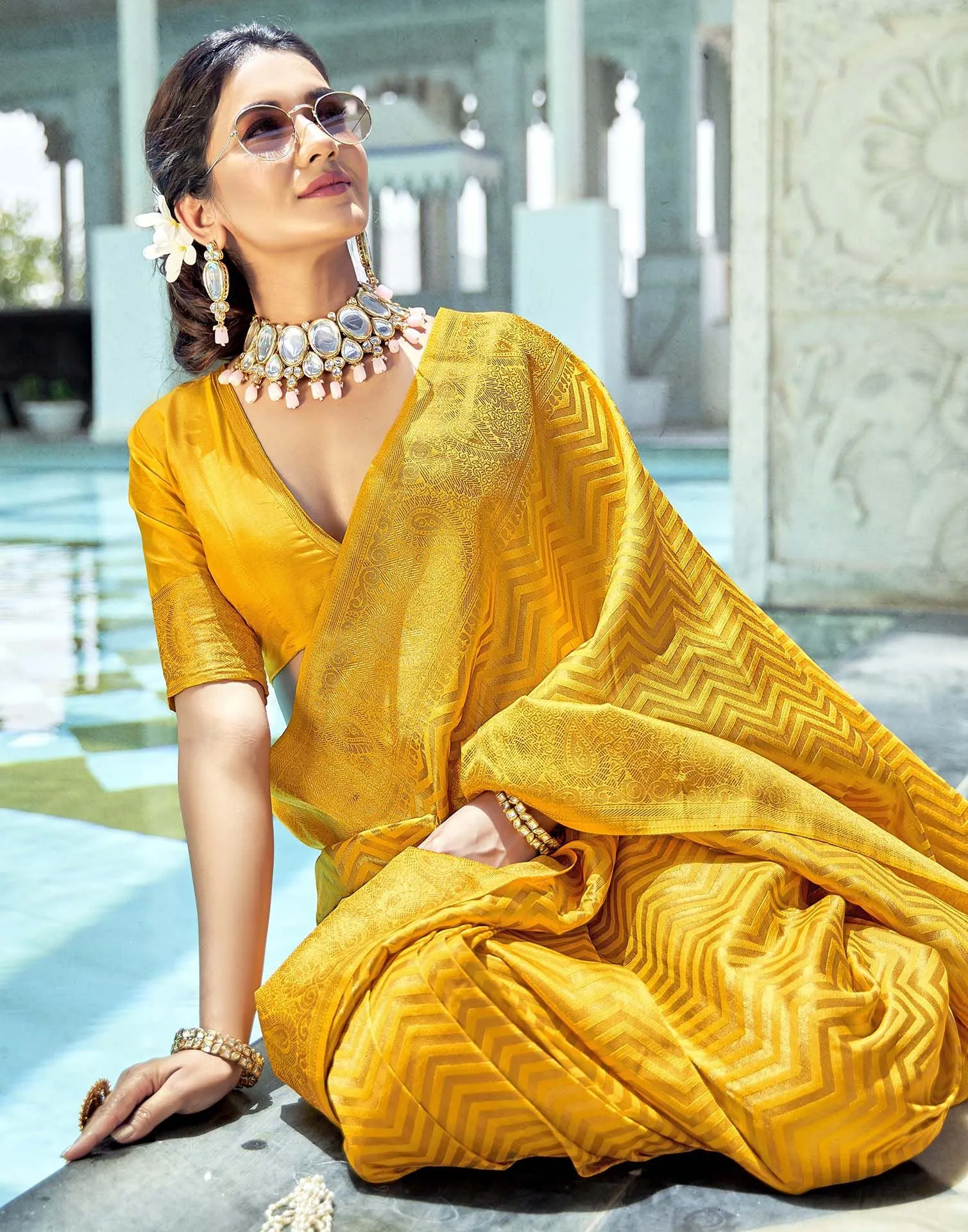 Yellow Silk Saree