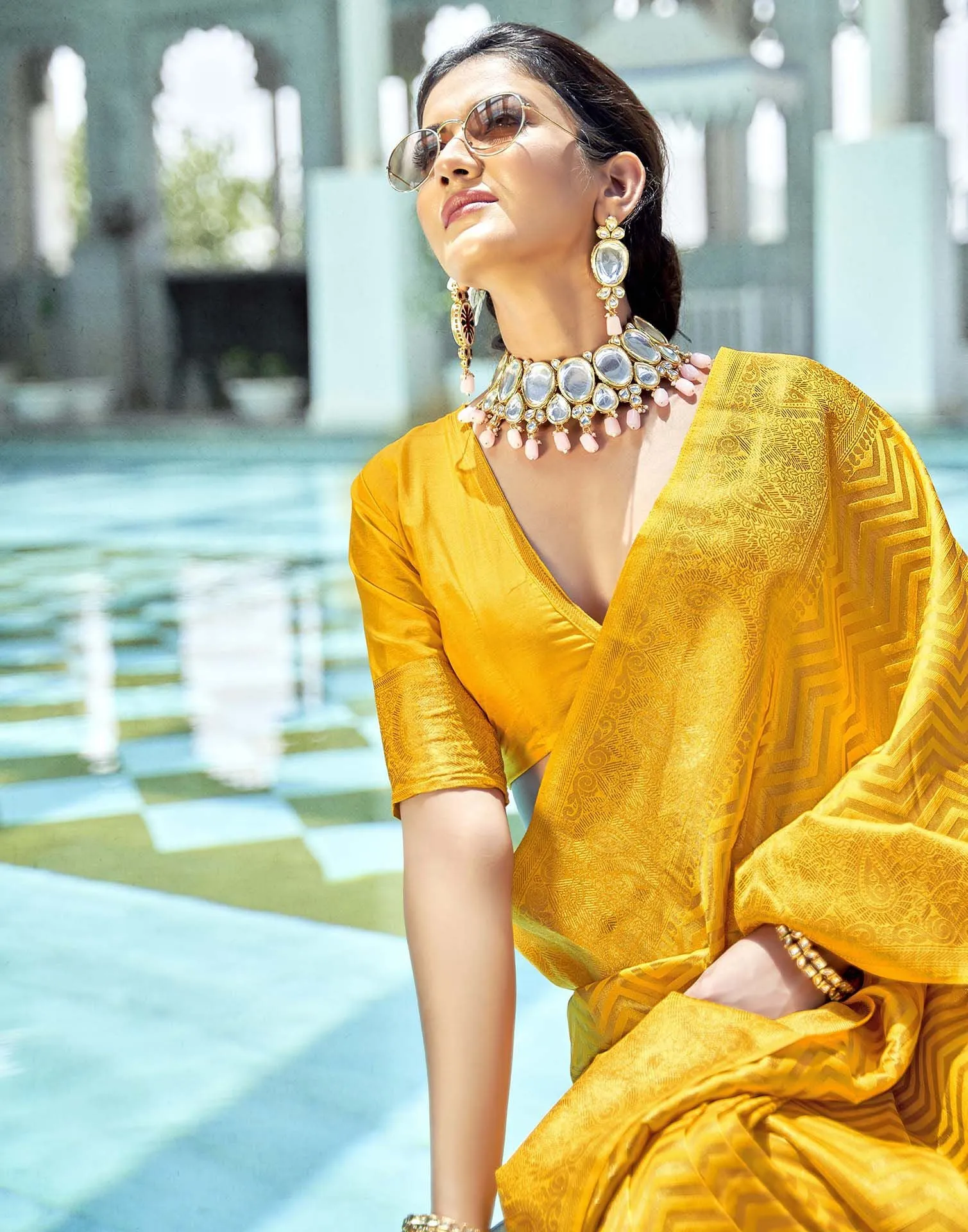 Yellow Silk Saree