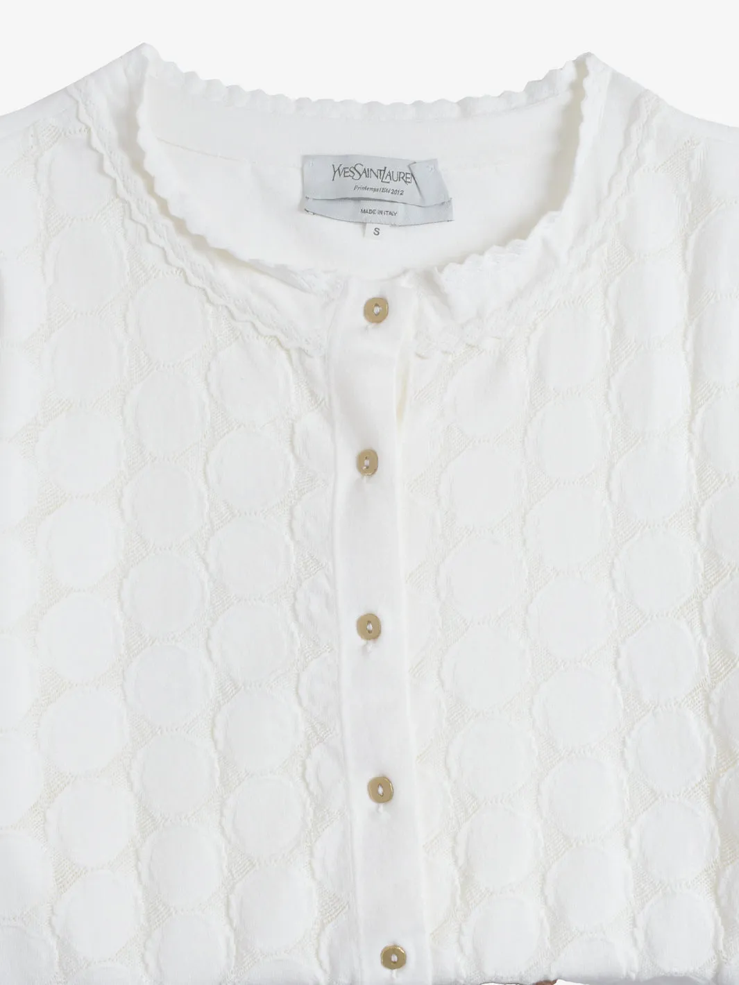 Yves Saint Laurent White Cardigan - Spring/Summer 2012