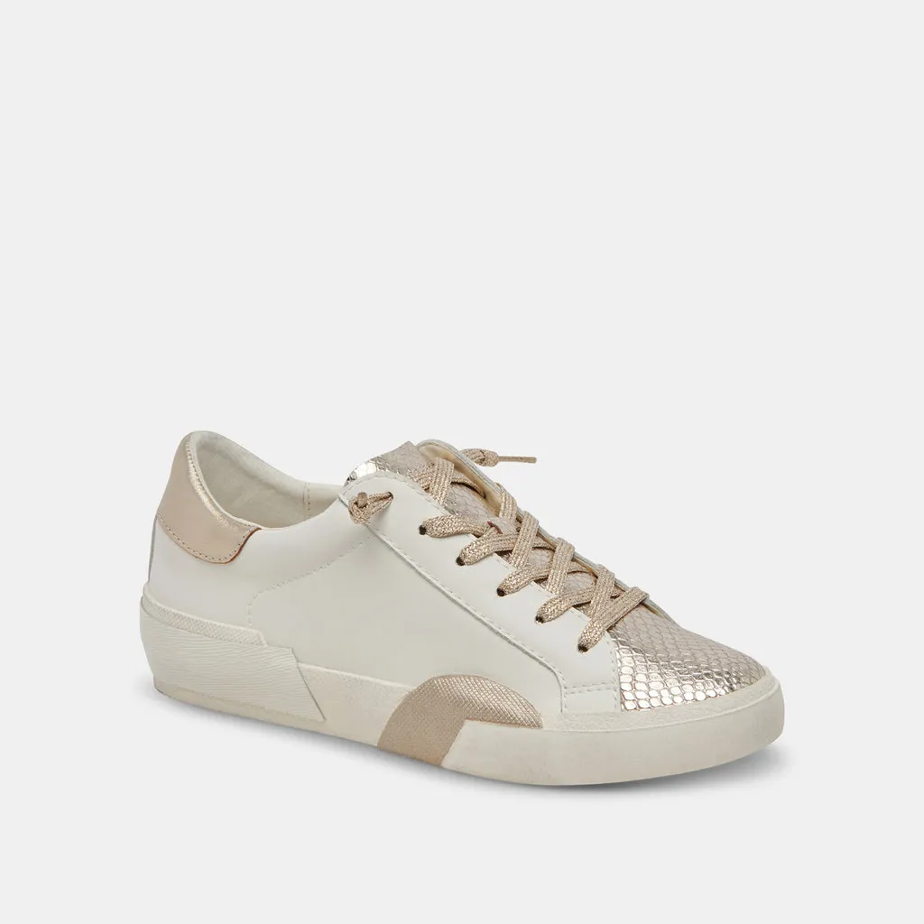 ZINA Sneakers White Gold Leather | White Gold Leather Sneakers– Dolce Vita 6895820832834