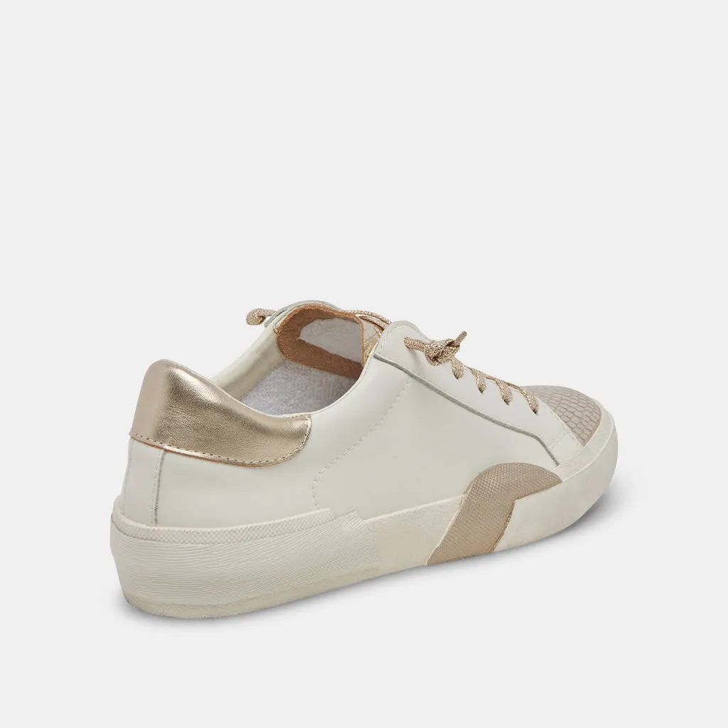 ZINA Sneakers White Gold Leather | White Gold Leather Sneakers– Dolce Vita 6895820832834