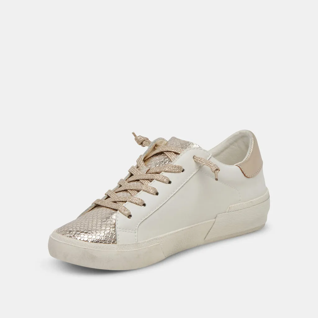 ZINA Sneakers White Gold Leather | White Gold Leather Sneakers– Dolce Vita 6895820832834