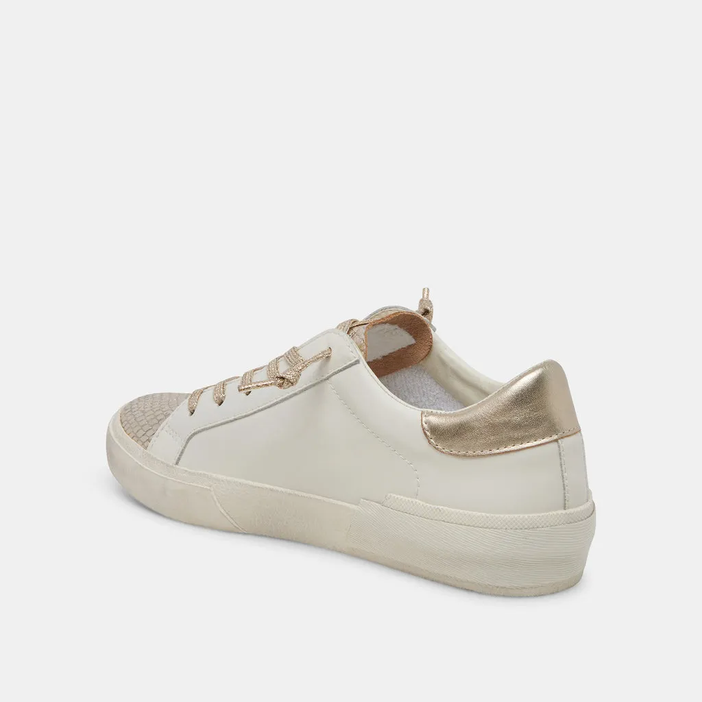 ZINA Sneakers White Gold Leather | White Gold Leather Sneakers– Dolce Vita 6895820832834