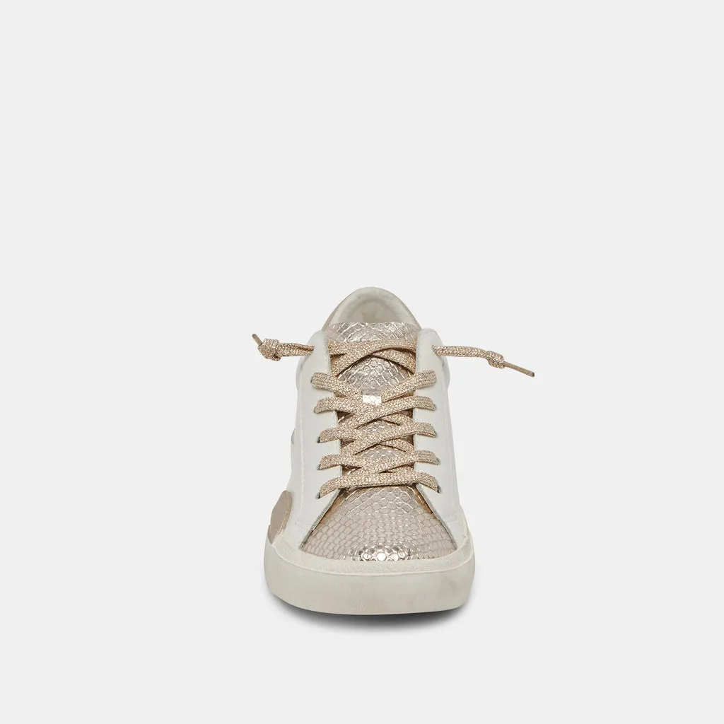 ZINA Sneakers White Gold Leather | White Gold Leather Sneakers– Dolce Vita 6895820832834